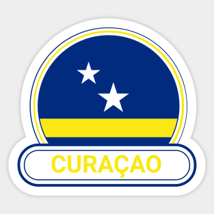 Curaçao Country Badge - Curaçao Flag Sticker